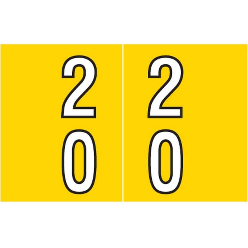 Barkley DBKE Compatible "20" Double Digit Labels, Laminated Stock, 1" X 1-1/2" Individual Numbers - Roll of 500 - Image 2