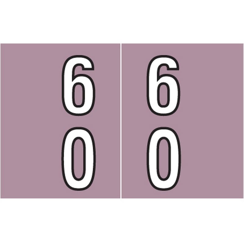 Barkley DBKE Compatible "60" Double Digit Labels, Laminated Stock, 1" X 1-1/2" Individual Numbers - Roll of 500 - Image 2