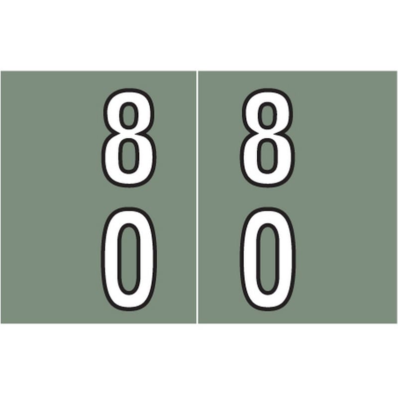 Barkley DBKE Compatible "80" Double Digit Labels, Laminated Stock, 1" X 1-1/2" Individual Numbers - Roll of 500 - Image 2