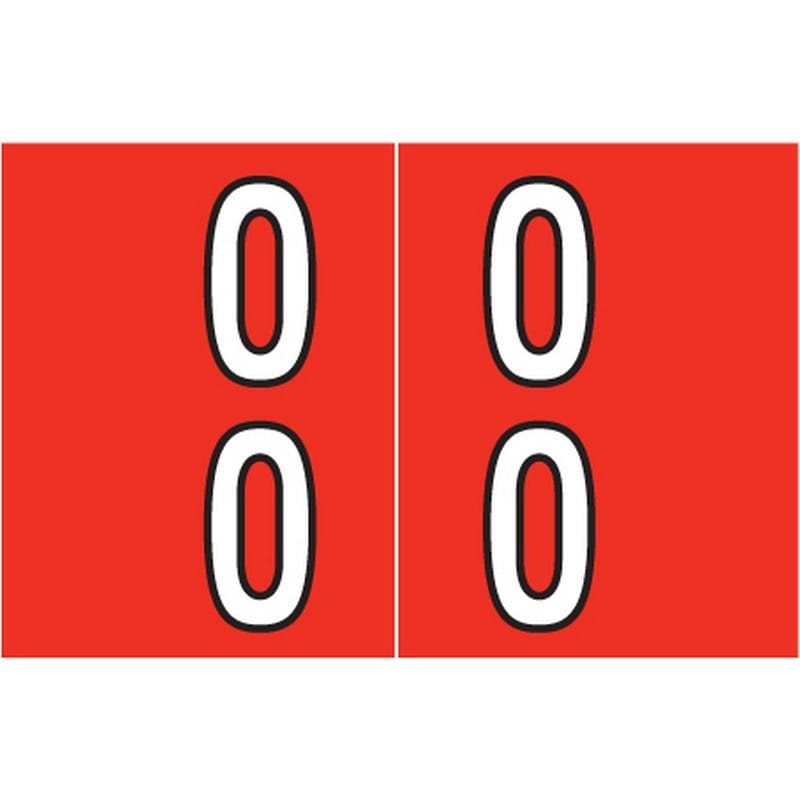 Barkley DBKM Compatible "00" Double Digit Labels, Laminated Stock, 1" X 1-1/2" Individual Numbers - Roll of 500