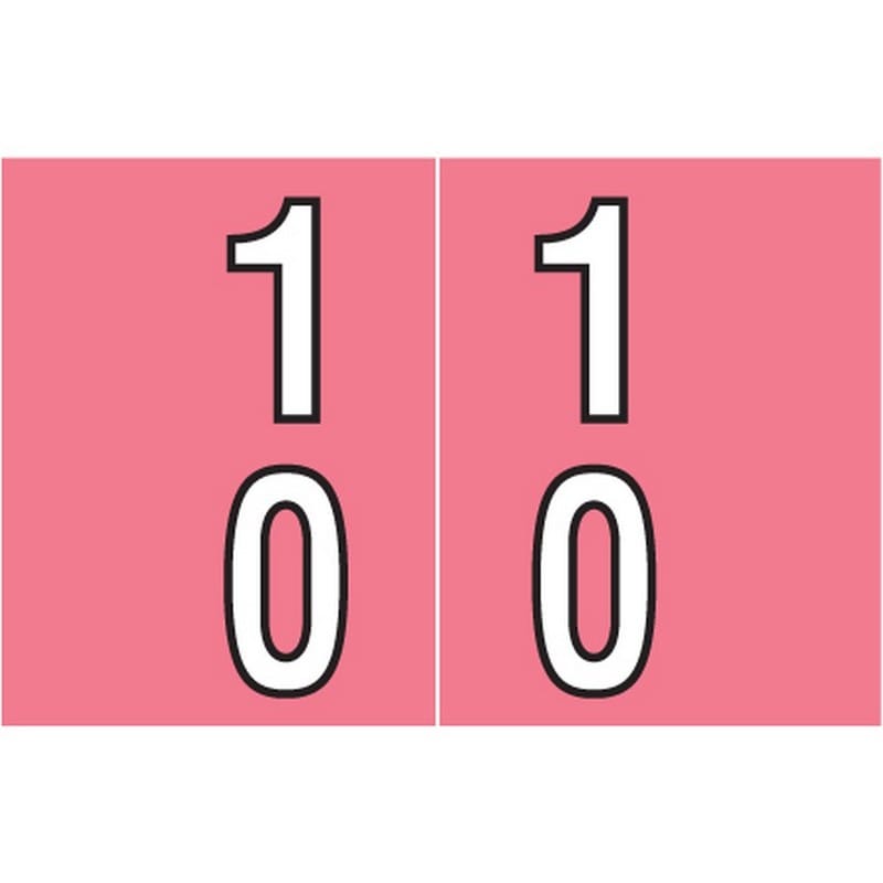 Barkley DBKM Compatible "10" Double Digit Labels, Laminated Stock, 1" X 1-1/2" Individual Numbers - Roll of 500 - Image 2