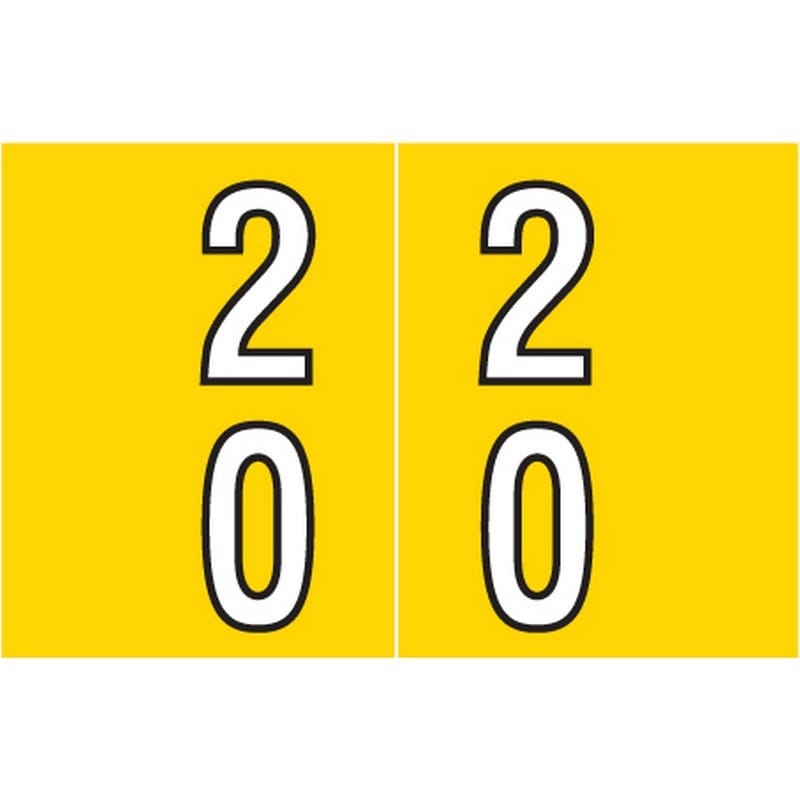 Barkley DBKM Compatible "20" Double Digit Labels, Laminated Stock, 1" X 1-1/2" Individual Numbers - Roll of 500 - Image 2
