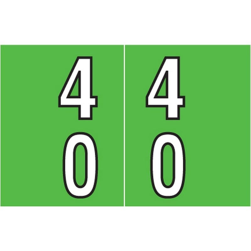 Barkley DBKM Compatible "40" Double Digit Labels, Laminated Stock, 1" X 1-1/2" Individual Numbers - Roll of 500 - Image 2