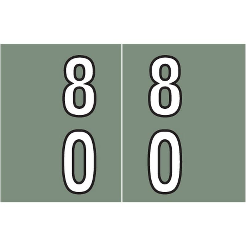 Barkley DBKM Compatible "80" Double Digit Labels, Laminated Stock, 1" X 1-1/2" Individual Numbers - Roll of 500 - Image 2