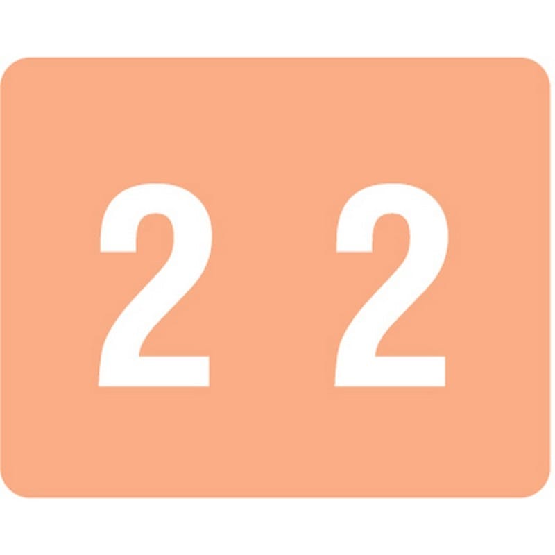 Smead DCCRN Compatible "2" Numeric Labels, Laminated Stock, 1" X 1-1/4" Individual Numbers - Roll of 500 - Image 2