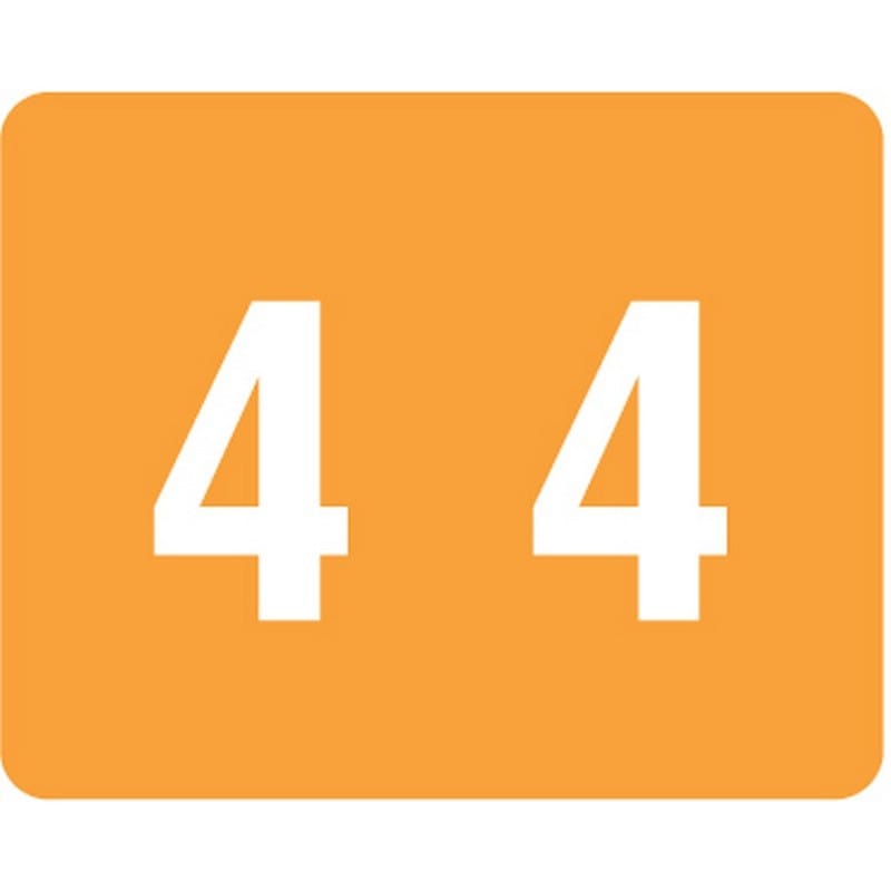 Smead DCCRN Compatible "4" Numeric Labels, Laminated Stock, 1" X 1-1/4" Individual Numbers - Roll of 500