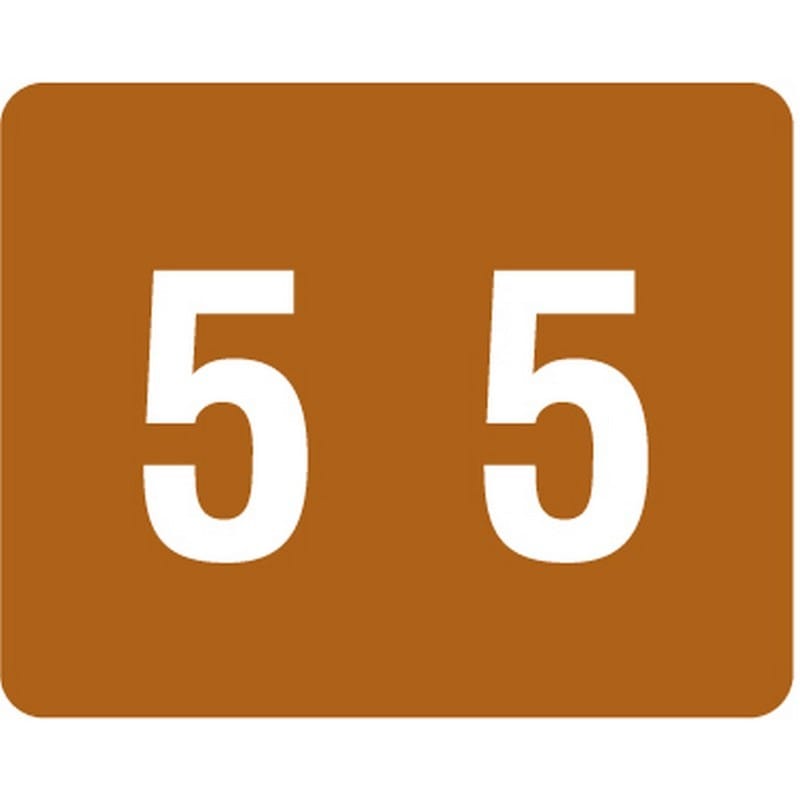 Smead DCCRN Compatible "5" Numeric Labels, Laminated Stock, 1" X 1-1/4" Individual Numbers - Roll of 500