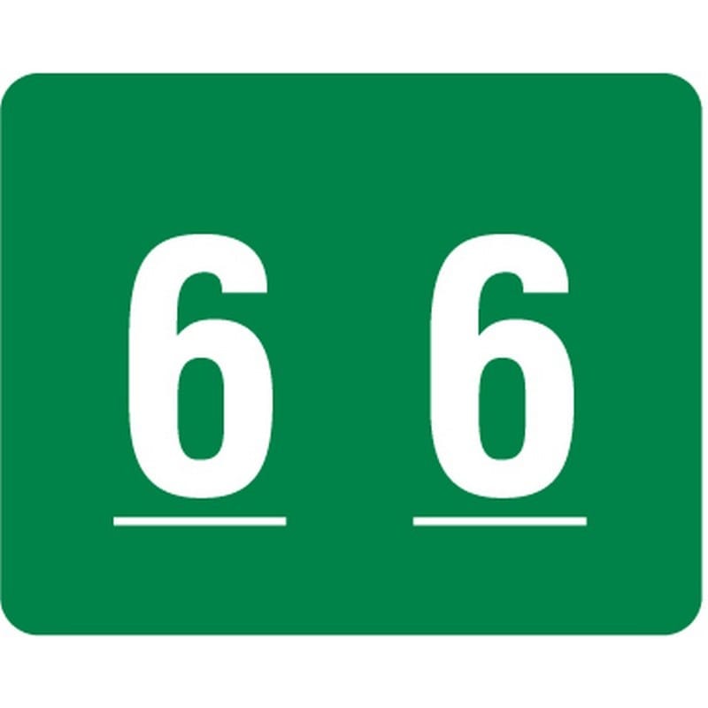 Smead DCCRN Compatible "6" Numeric Labels, Laminated Stock, 1" X 1-1/4" Individual Numbers - Roll of 500 - Image 2