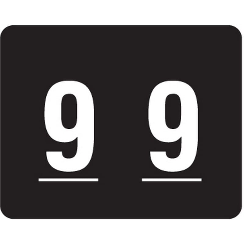 Smead DCCRN Compatible "9" Numeric Labels, Laminated Stock, 1" X 1-1/4" Individual Numbers - Roll of 500
