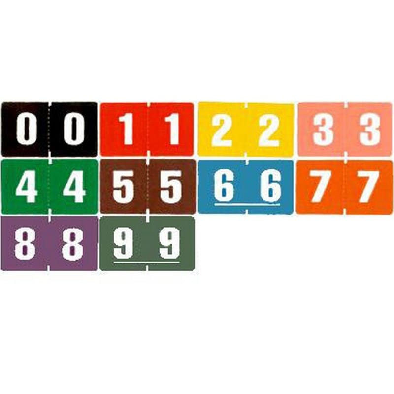 Brunswick Digi Color Compatible Numeric Labels, Laminated Stock, 15/16" X 1-5/8" Individual Numbers - Roll of 500 - Image 2
