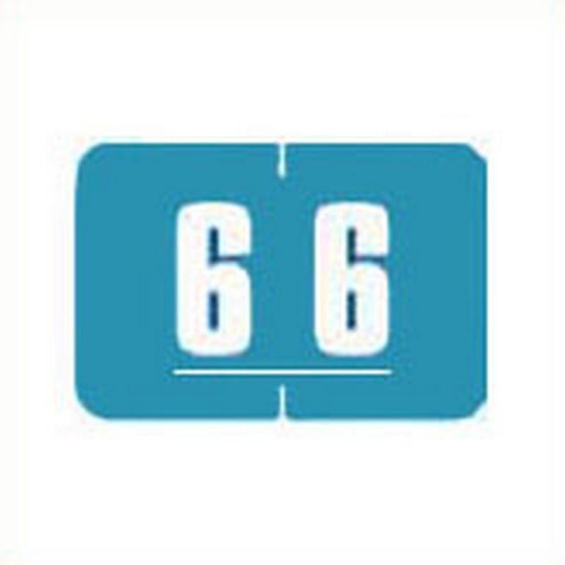 Brunswick Digi Color Compatible "6" Numeric Labels, Laminated Stock, 15/164 X 1-5/84 Individual Numbers - Roll of 500