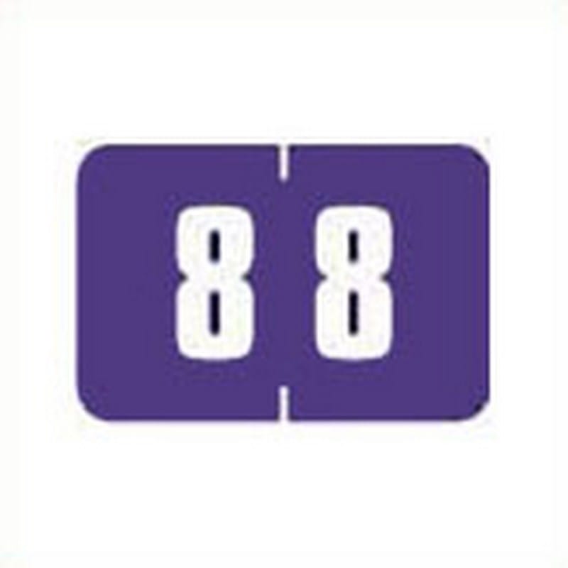 Brunswick Digi Color Compatible "8" Numeric Labels, Laminated Stock, 15/164 X 1-5/84 Individual Numbers - Roll of 500