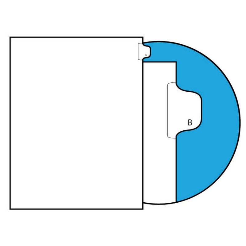 Letter B Legal Index Divider Sets, Letter Size Side Tab, 1/26th Cut, 25 Tabs per Set (Box of 10 Sets)