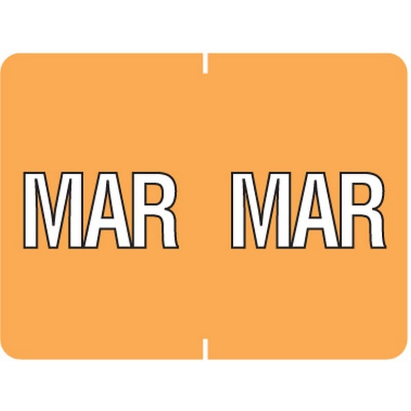 Data File Compatible "Mar Month Labels, Laminated Stock, 15/16" X 1-1/4", Individual Months - Pack of 256