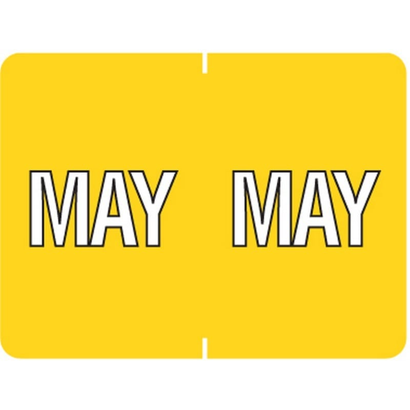Data File Compatible "May" Month Labels, Laminated Stock, 15/16" X 1-1/4", Individual Months - Pack of 256