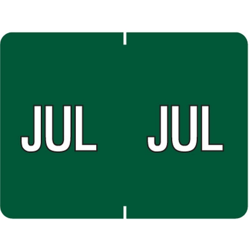 Data File Compatible "Jul" Month Labels, Laminated Stock, 15/16" X 1-1/4", Individual Months - Pack of 256 - Image 2