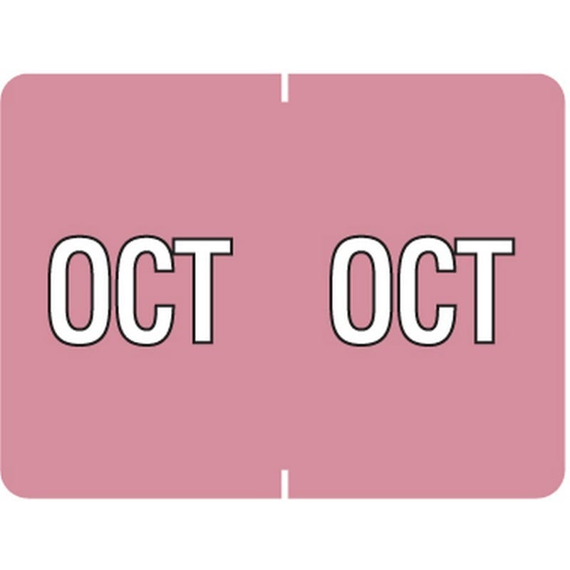 Data File Compatible "Oct" Month Labels, Laminated Stock, 15/16" X 1-1/4", Individual Months - Pack of 256 - Image 2