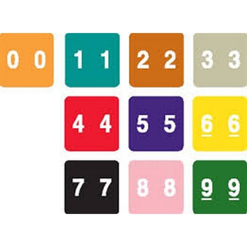 Sav-Tyme MDRL Compatible Numeric Labels, Laminated Stock, 1-1/2" X 1-1/2" Individual Numbers - Roll of 500