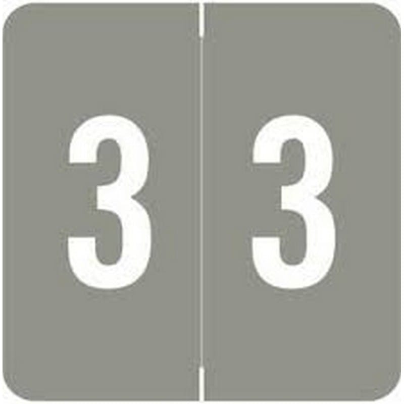 Sav-Tyme MDRL Compatible "3" Numeric Labels, Laminated Stock, 1-1/2" X 1-1/2" Individual Numbers - Roll of 500