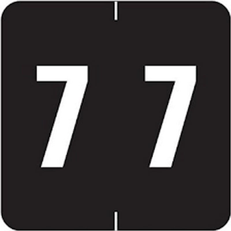 Sav-Tyme MDRL Compatible "7" Numeric Labels, Laminated Stock, 1-1/2" X 1-1/2" Individual Numbers - Roll of 500