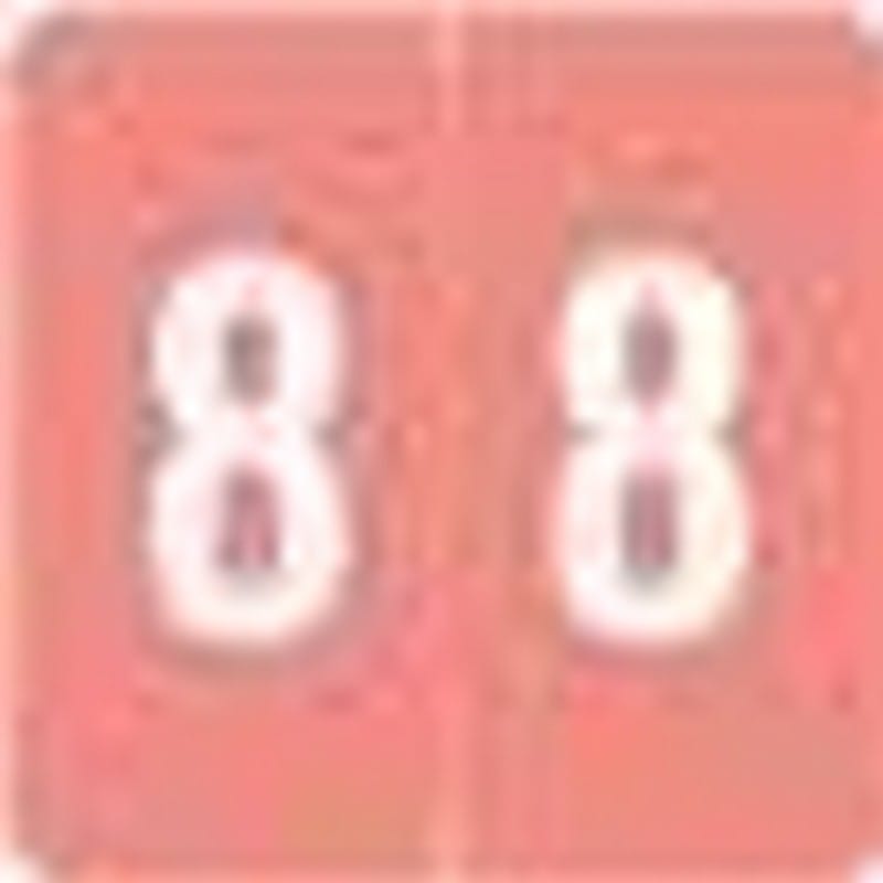 Sav-Tyme MDRL Compatible "8" Numeric Labels, Laminated Stock, 1-1/2" X 1-1/2" Individual Numbers - Roll of 500