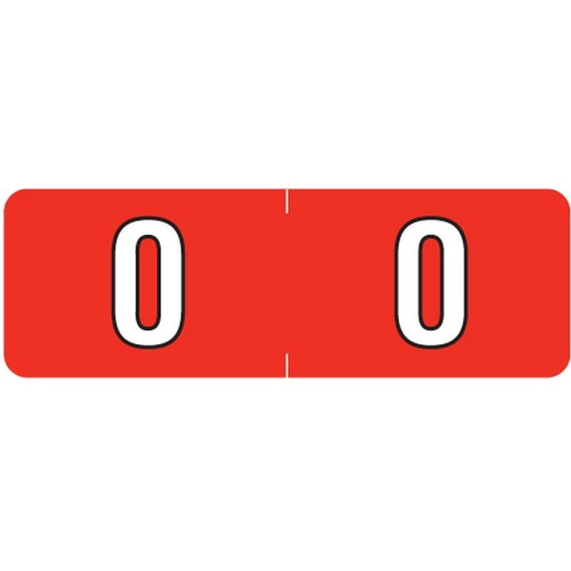 Barkley NBAM Compatible Mini "0" Numeric Labels, Laminated Stock, 1/2" X 1-1/2" Individual Numbers - Roll of 500