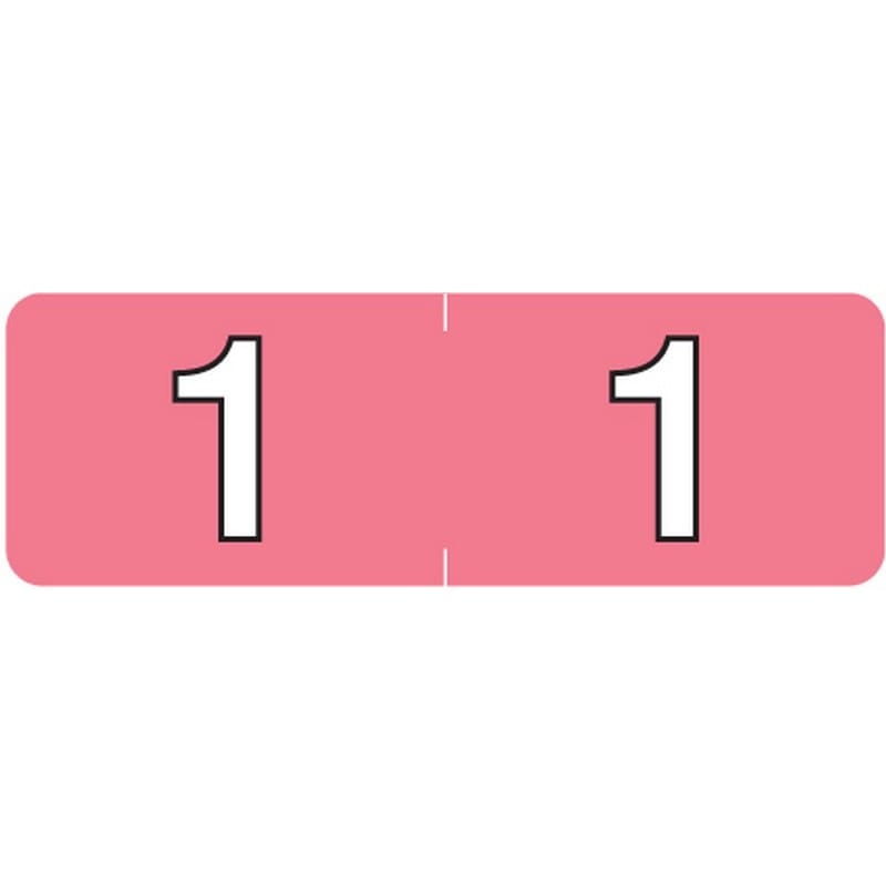 Barkley NBAM Compatible Mini "1" Numeric Labels, Laminated Stock, 1/2" X 1-1/2" Individual Numbers - Roll of 500