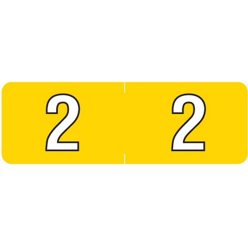 Barkley NBAM Compatible Mini "2" Numeric Labels, Laminated Stock, 1/2" X 1-1/2" Individual Numbers - Roll of 500