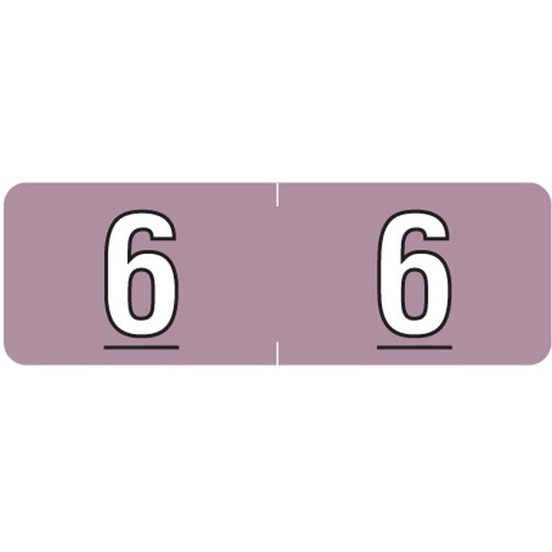Barkley NBAM Compatible Mini "6" Numeric Labels, Laminated Stock, 1/2" X 1-1/2" Individual Numbers - Roll of 500