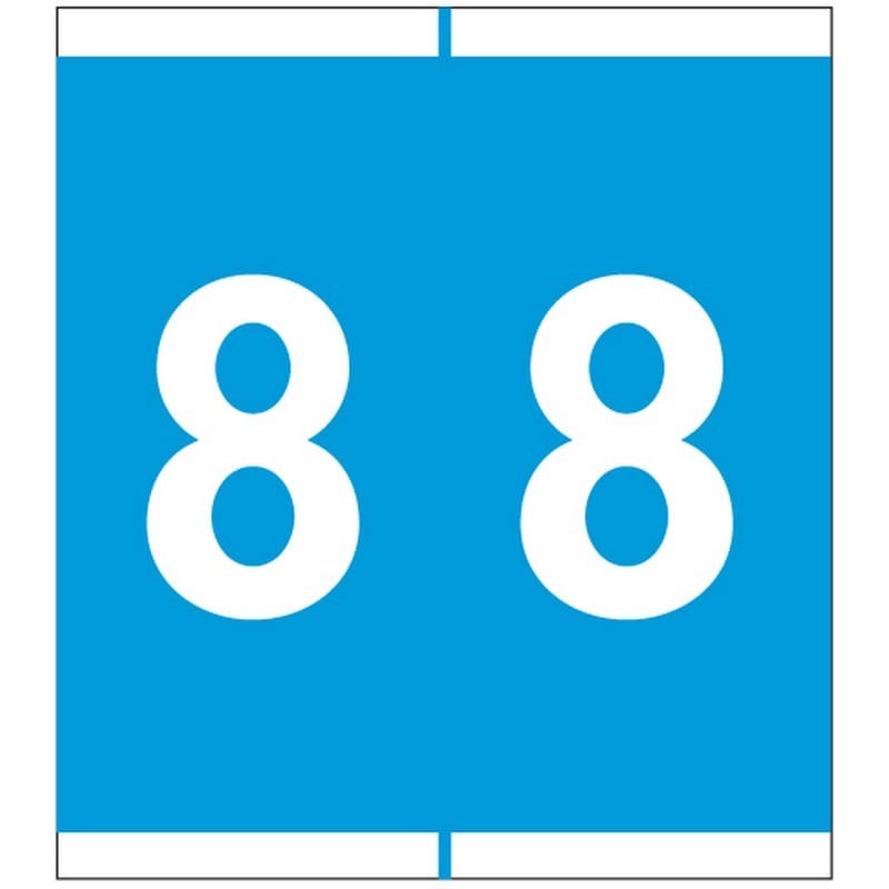 Barkley NBAM Compatible Mini "8" Numeric Labels, Laminated Stock, 1/2" X 1-1/2" Individual Numbers - Roll of 500