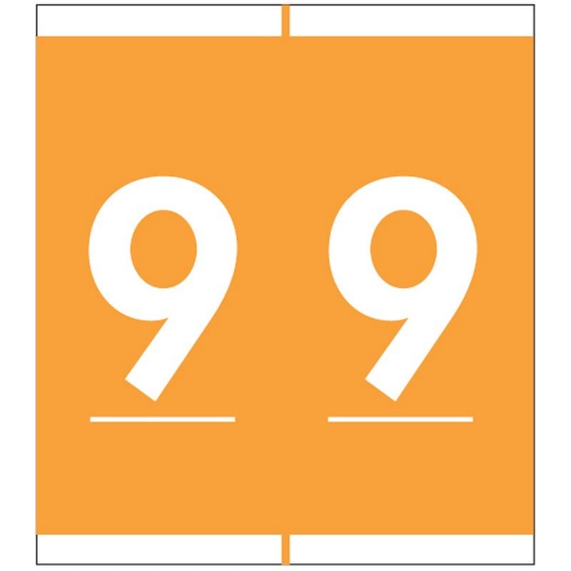 Barkley NBAM Compatible Mini "9" Numeric Labels, Laminated Stock, 1/2" X 1-1/2" Individual Numbers - Roll of 500