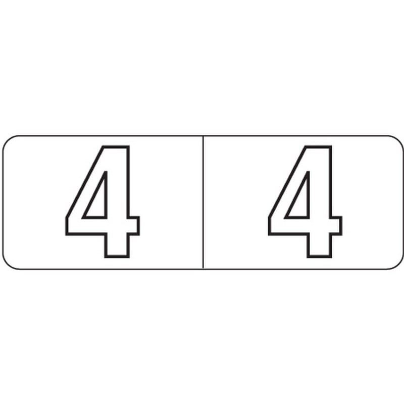 Barkley NBWM Compatible White Mini "4" Numeric Labels, Laminated Stock, 1/2" X 1-1/2" Individual Numbers - Roll of 500 - Image 2