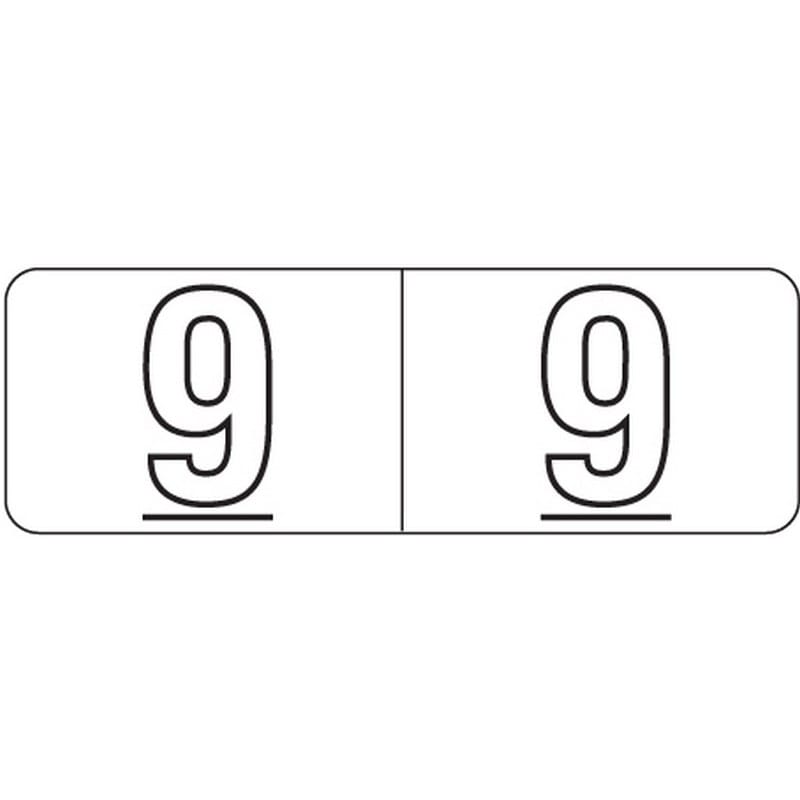 Barkley NBWM Compatible White Mini "9" Numeric Labels, Laminated Stock, 1/2" X 1-1/2" Individual Numbers - Roll of 500 - Image 2