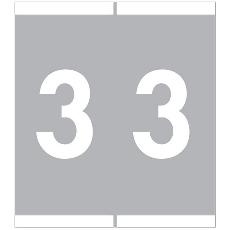 Barkley NSFM Compatible "3" Numeric Labels, Laminated Stock, 1-11/16" X 1-1/2" Individual Numbers - Roll of 500