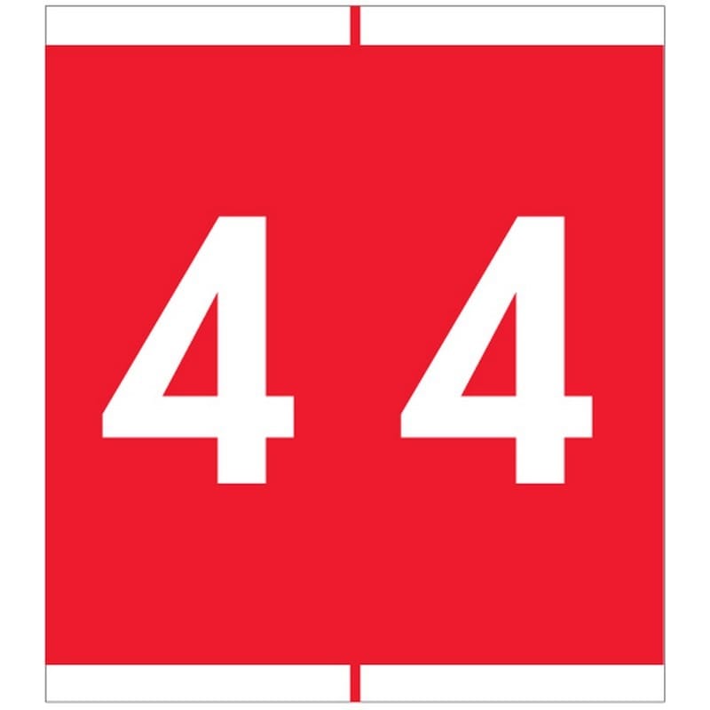 Barkley NSFM Compatible "4" Numeric Labels, Laminated Stock, 1-11/16" X 1-1/2" Individual Numbers - Roll of 500