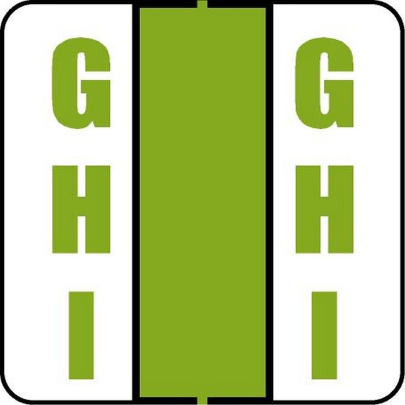 POS Compatible Random "GHI" Labels, Laminated Stock, 1-1/2" X 1-1/2" Individual Letters - Roll of 500