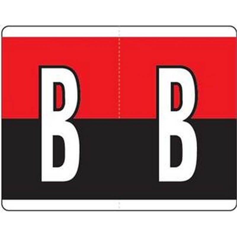 Kardex Compatible "B" Labels, Laminated Stock, 1-1/4" X 1-19/32" Individual Letters - Roll of 500