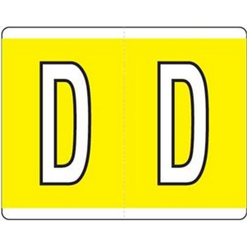 Kardex Compatible "D" Labels, Laminated Stock, 1-1/4" X 1-19/32" Individual Letters - Roll of 500