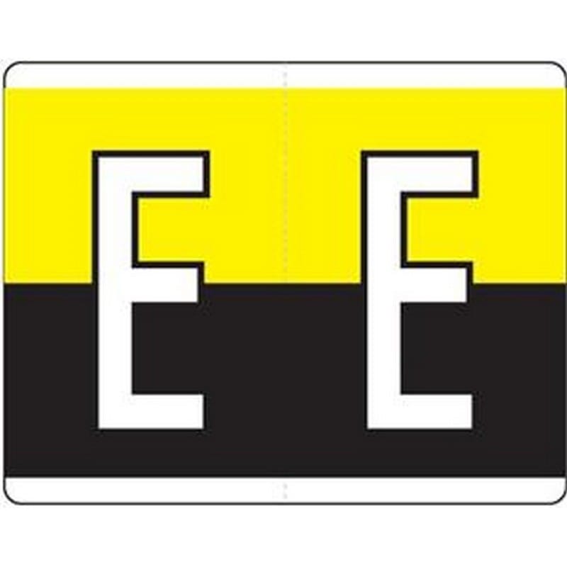 Kardex Compatible "E" Labels, Laminated Stock, 1-1/4" X 1-19/32" Individual Letters - Roll of 500