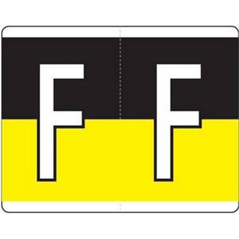 Kardex Compatible "F" Labels, Laminated Stock, 1-1/4" X 1-19/32" Individual Letters - Roll of 500