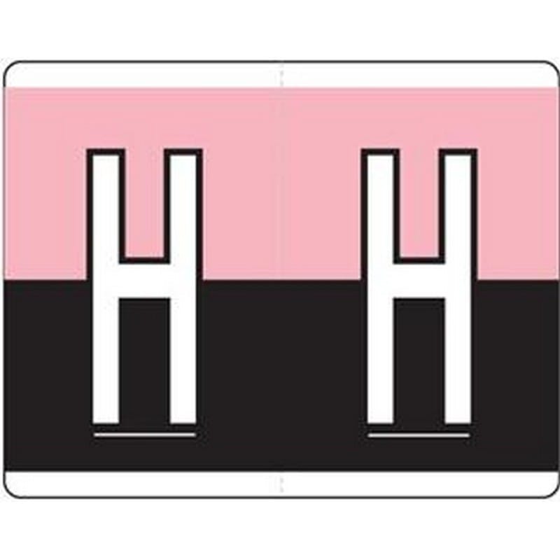 Kardex Compatible "H" Labels, Laminated Stock, 1-1/4" X 1-19/32" Individual Letters - Roll of 500