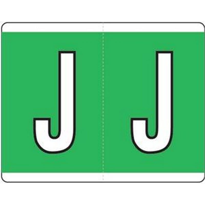 Kardex Compatible "J" Labels, Laminated Stock, 1-1/4" X 1-19/32" Individual Letters - Roll of 500