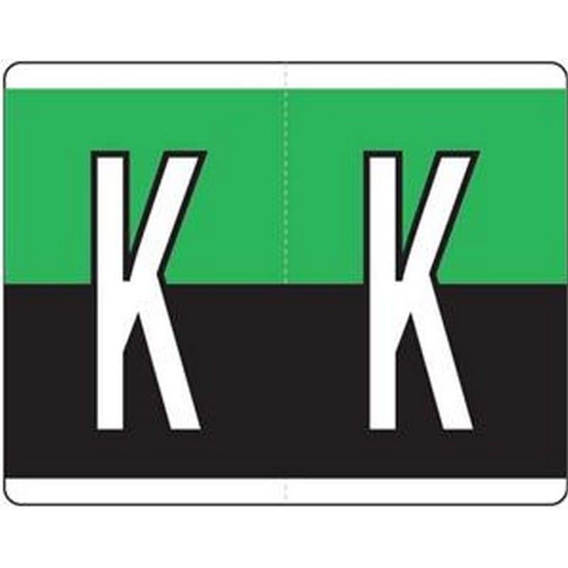 Kardex Compatible "K" Labels, Laminated Stock, 1-1/4" X 1-19/32" Individual Letters - Roll of 500 - Image 2
