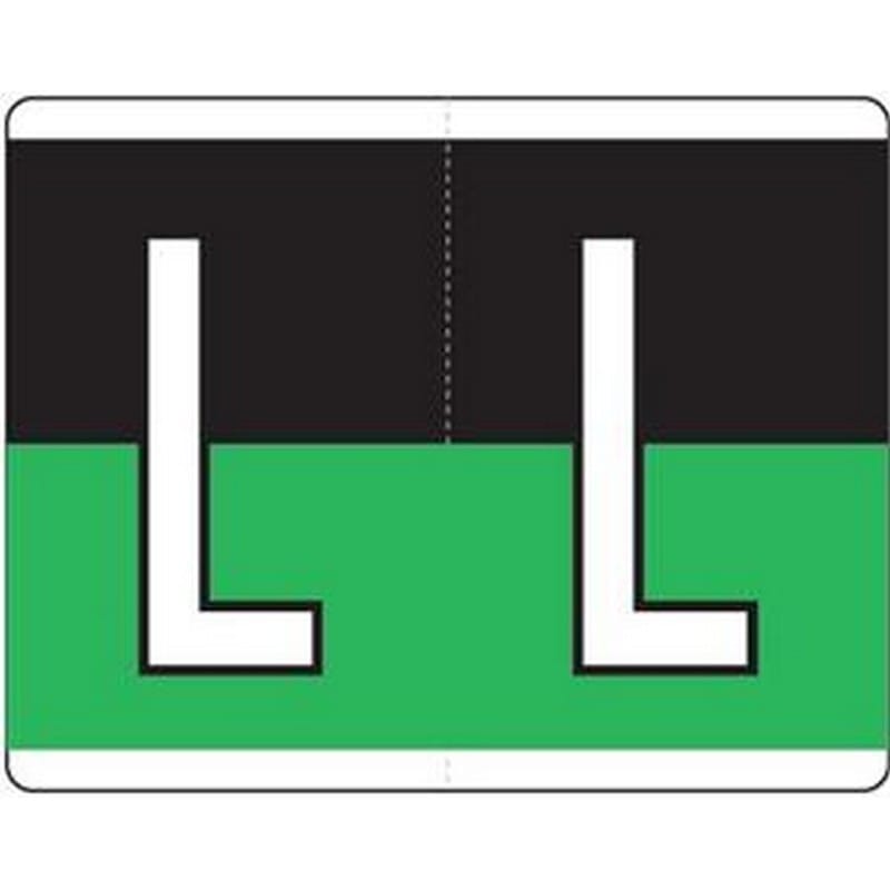 Kardex Compatible "L" Labels, Laminated Stock, 1-1/4" X 1-19/32" Individual Letters - Roll of 500 - Image 2
