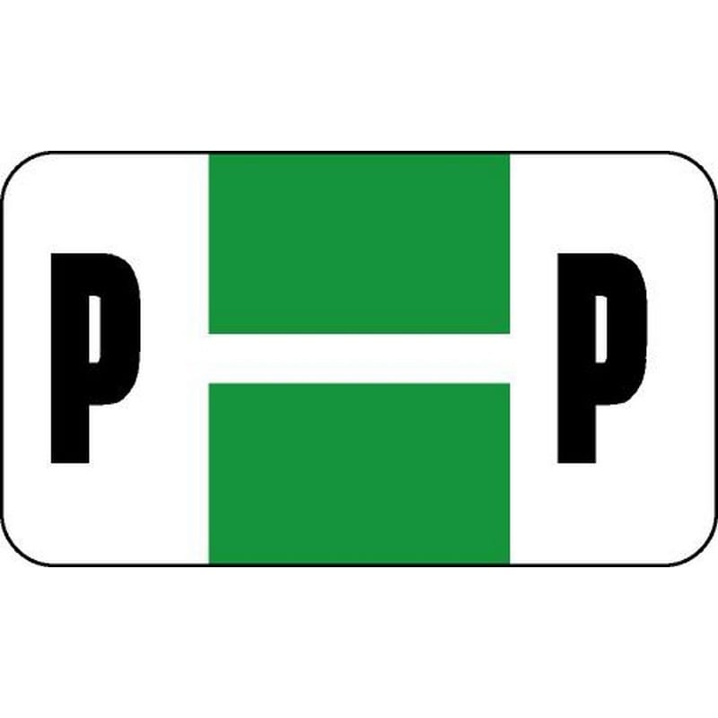 Safeguard Compatible "P" Labels, Laminated Stock, 15/16" X 1-5/8" Individual Letters - Roll of 500