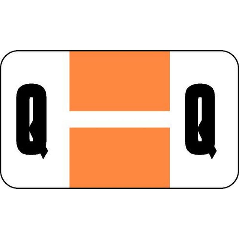 Safeguard Compatible "Q" Labels, Laminated Stock, 15/16" X 1-5/8" Individual Letters - Roll of 500