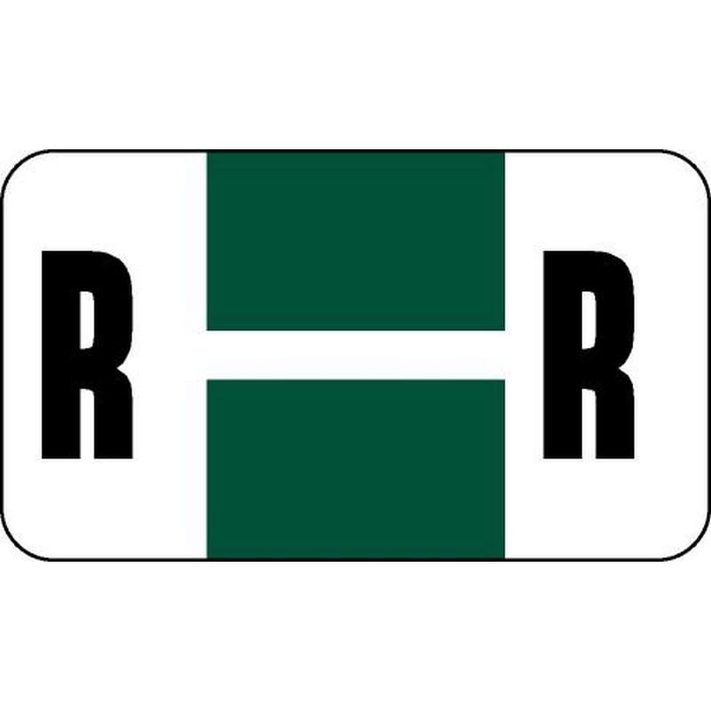 Safeguard Compatible "R" Labels, Laminated Stock, 15/16" X 1-5/8" Individual Letters - Roll of 500