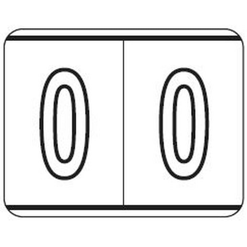 Kardex Compatible "0" Numeric Labels, Laminated Stock, 1-1/4" X 1-1/2" Individual Numbers - Roll of 500