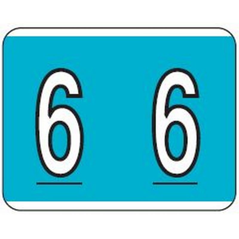 Kardex Compatible "6" Numeric Labels, Laminated Stock, 1-1/4" X 1-1/2" Individual Numbers - Roll of 500 - Image 2