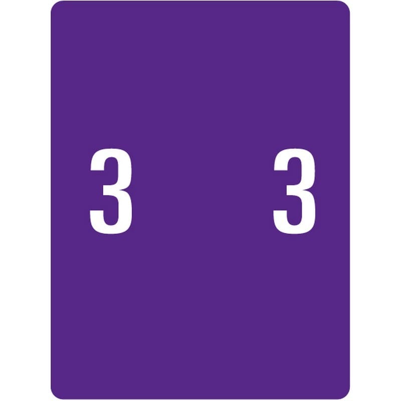 Smead XLCC Compatible "3" Numeric Labels, Laminated Stock, 2" X 1-1/2" Individual Numbers - Roll of 500